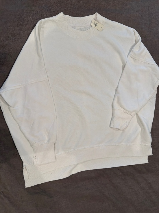 aerie Tops - Aerie White Oversized Crewneck Sweatshirt NWT Sze S